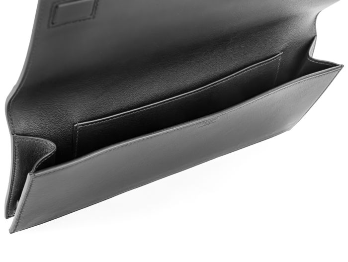 Hermes Black Swift Leather Shadow Bag - Image 5