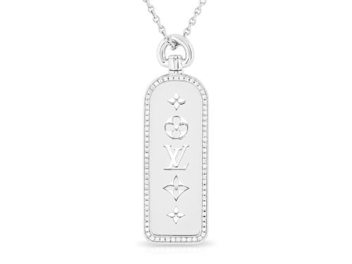 Louis Vuitton Diamond Les Gastons Vuittons Large Tag Necklace (1)