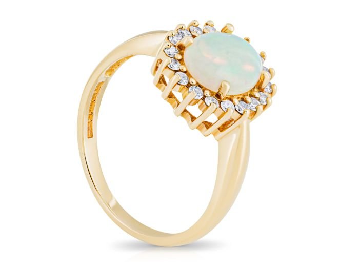 Opal & Diamond 18ct Yellow Gold Ring - Image 2