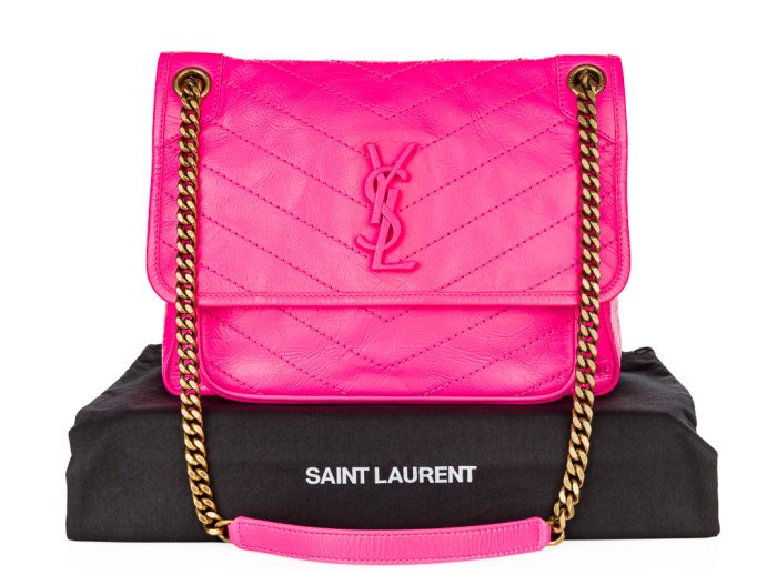 Yves Saint Laurent Niki Pink Patent Bag (1)