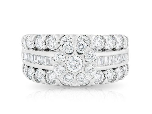 14ct White Gold 2.35ct Diamond Multi Row Engagement Ring (1)