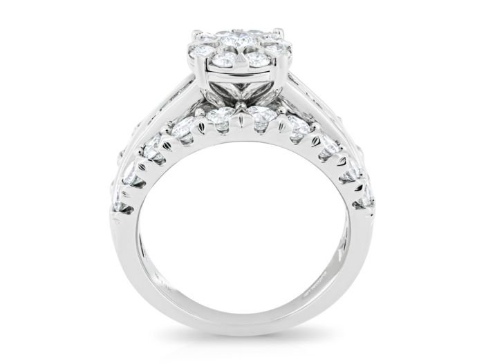 14ct White Gold 2.35ct Diamond Multi Row Engagement Ring (3)