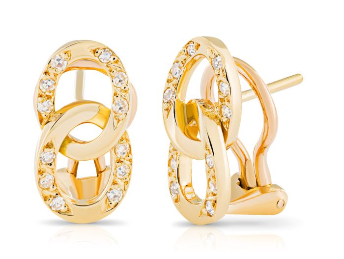18ct Yellow Gold 0.24ctDiamond Double Hoop Earrings (2)