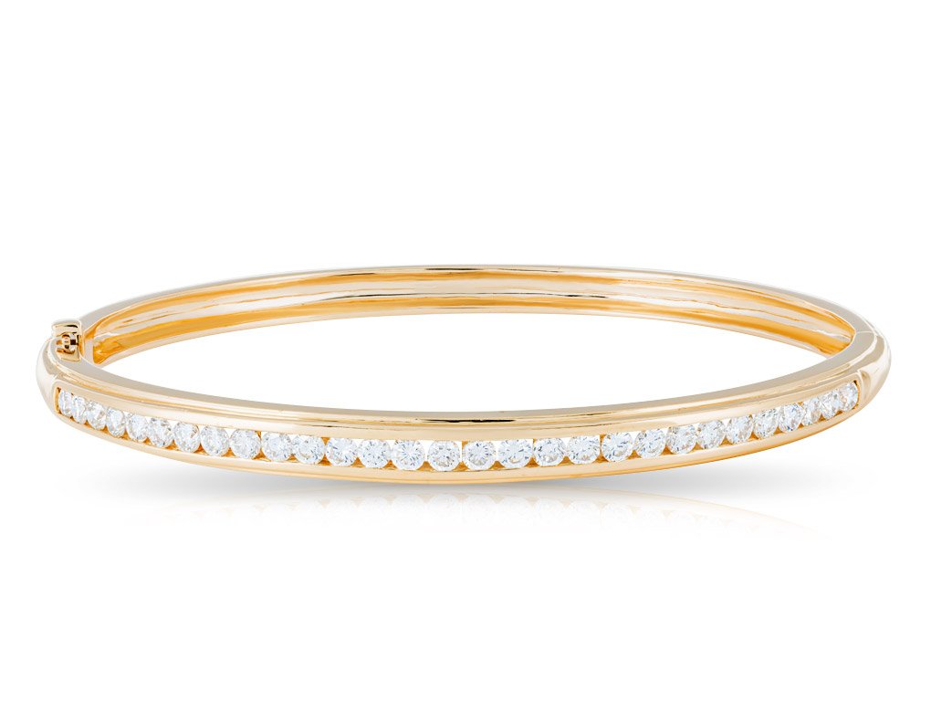 18ct Yellow Gold Diamond 1.72ct Bangle (1)