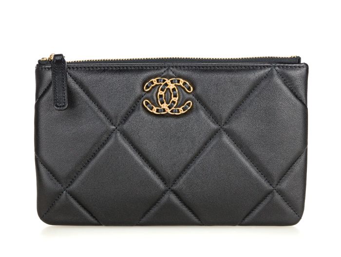Chanel 19 Black Lambskin Pouch (2)