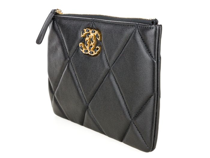 Chanel 19 Black Lambskin Pouch - Image 2