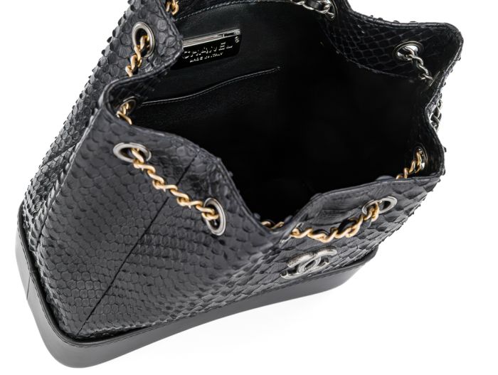 Chanel Black Gabrielle Python Backpack - Image 2
