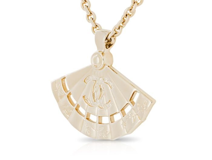 Chanel Double CC Fan Necklace with Pearl - Image 2