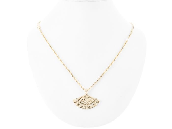 Chanel Double CC Fan Necklace with Pearl - Image 3