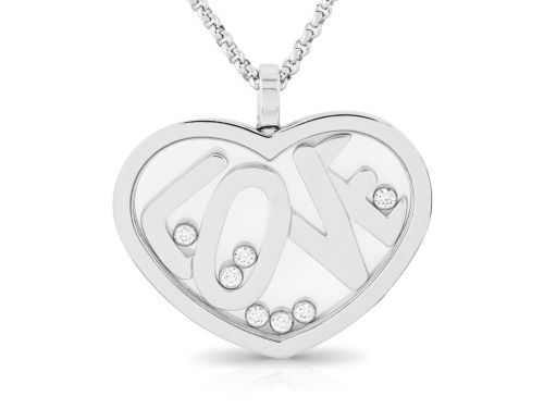 Chopard Happy Diamonds 18ct White Gold Heart Necklace (1)
