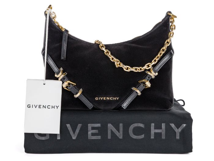 Givenchy Black Voyou Party Velvet Shoulder Bag - Image 6