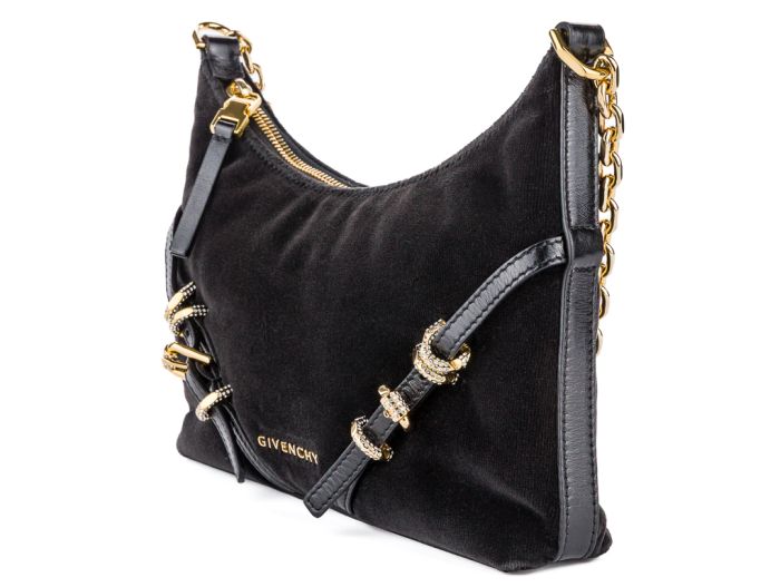 Givenchy Black Voyou Party Velvet Shoulder Bag - Image 3