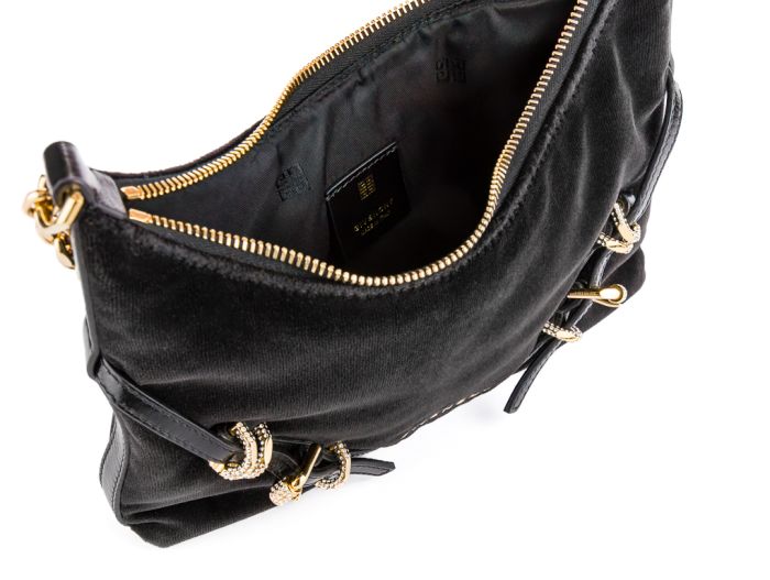 Givenchy Black Voyou Party Velvet Shoulder Bag - Image 2