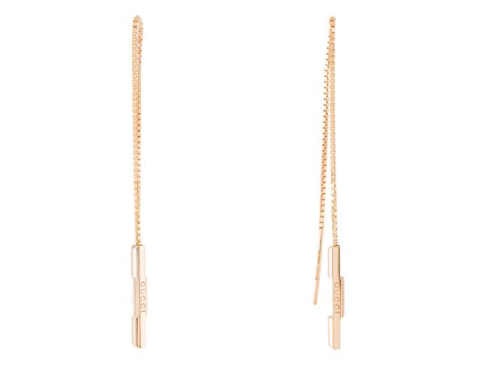Gucci Link to Love Chain Earrings with Gucci Bar - Image 2