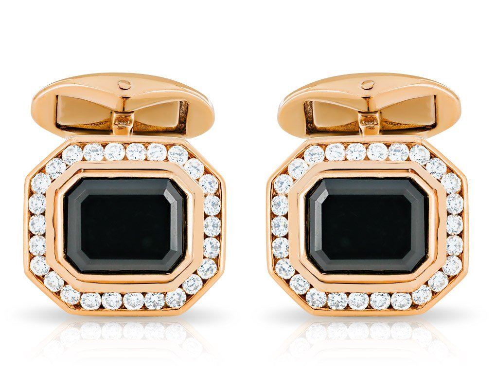 Mouawad Black Onyx & 0.32ct Diamond Cufflinks (1)
