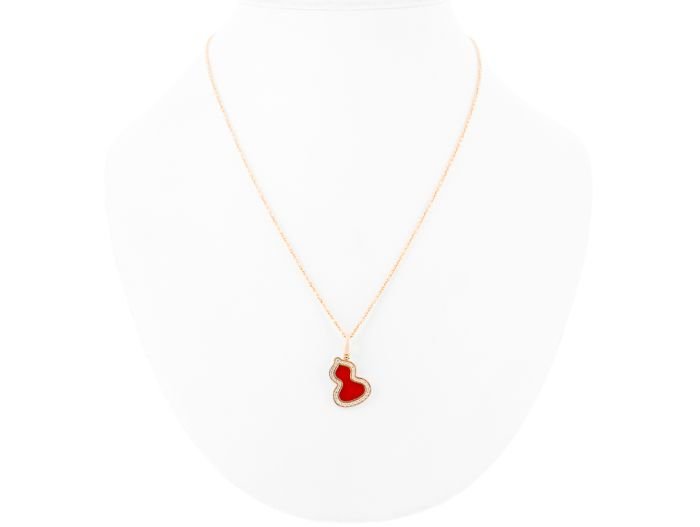 Qeelin Wulu Necklace set with Red Agate and Diamonds (3)