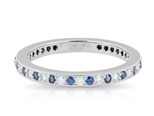 Tiffany & Co Platinum Sapphire and Diamond Eternity Band (1)