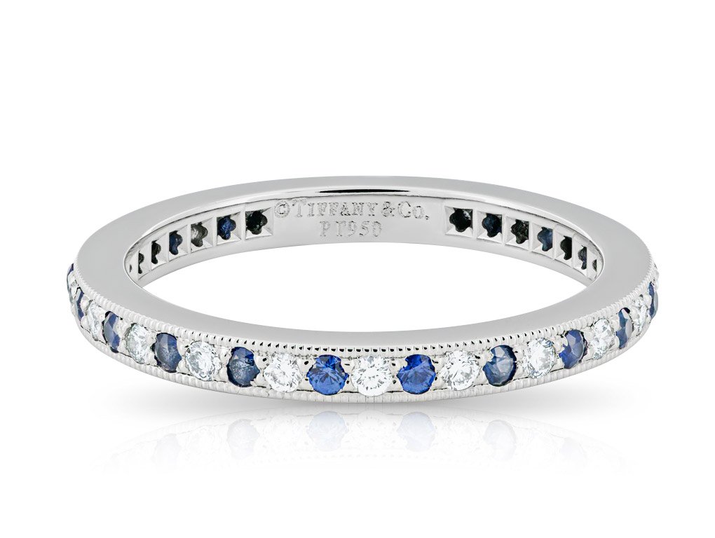 Tiffany & Co Platinum Sapphire and Diamond Eternity Band (1)