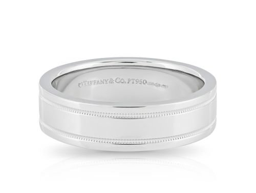 Tiffany Milgrain Band Ring in Platinum 6 mm Wide (1)