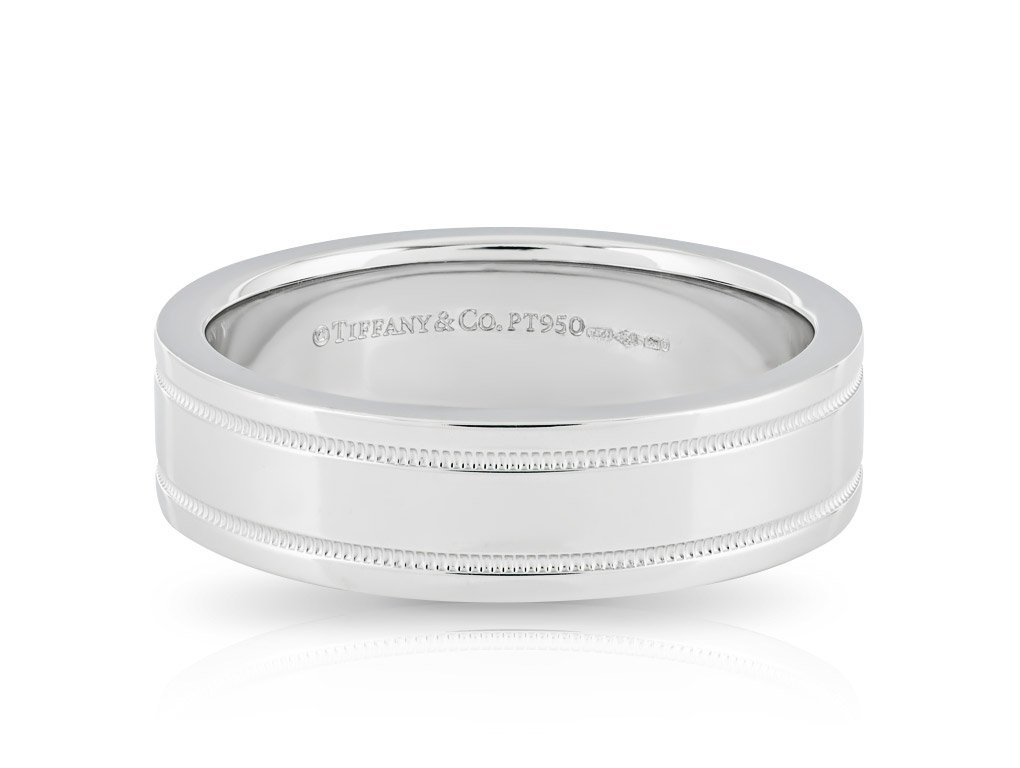 Tiffany Milgrain Band Ring in Platinum 6 mm Wide (1)