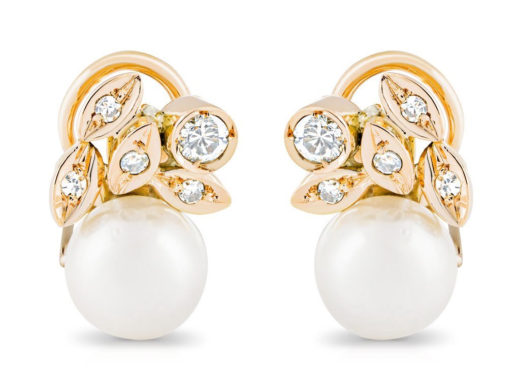 0.26 ct Pearl & Diamond Earrings (1)