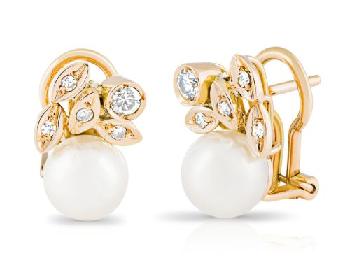 0.26 ct Pearl & Diamond Earrings (2)