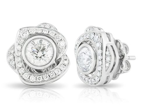 1.96ct Diamond Rose Stud Earrings (2)