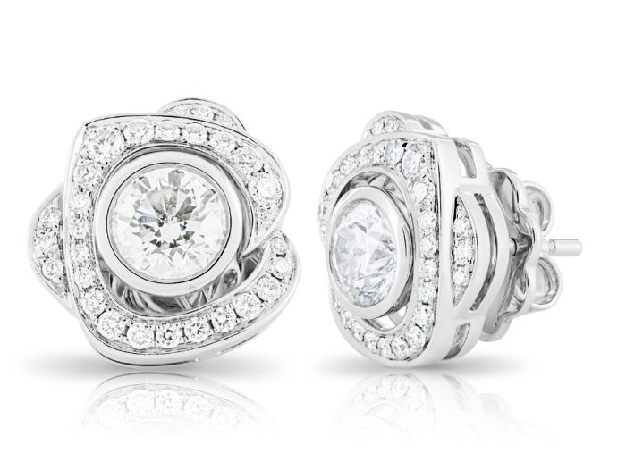 1.96ct Diamond Rose Stud Earrings (2)