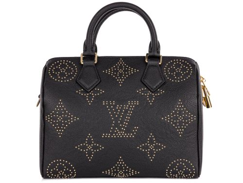 Louis Vuitton Black Studded Monogram Giant Speedy Bandouliere 25 Bag