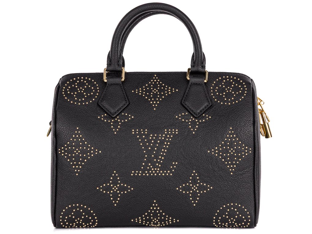 Louis Vuitton Black Studded Monogram Giant Speedy Bandouliere 25 Bag