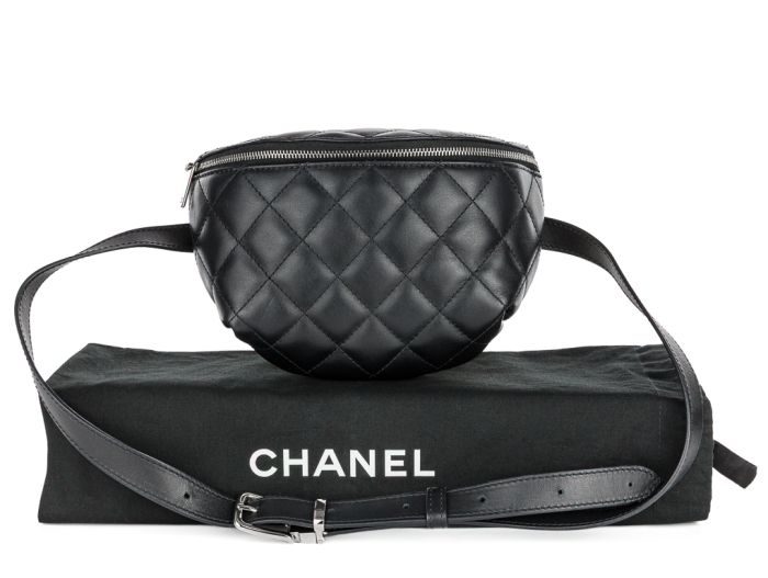 Chanel Uniform Black Quilted Belt Bum Bag - Image 6