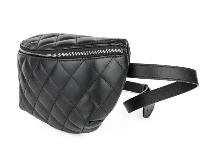 Chanel Uniform Black Quilted Belt Bum Bag - Image 2