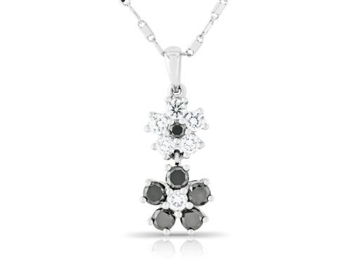 Black & White Diamond Flower Necklace (1)