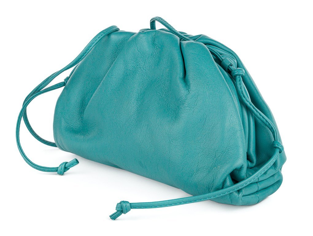 Pre Owned Bottega Veneta Blue Leather Mini Pouch - Shop Prestige