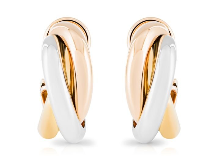 Cartier Trinity Earrings 18ct Tri Colour Gold (1)