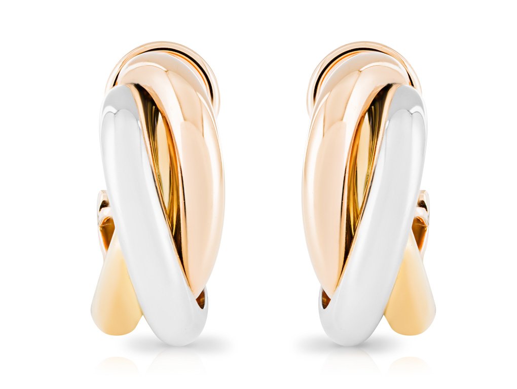 Cartier Trinity Earrings 18ct Tri Colour Gold (1)