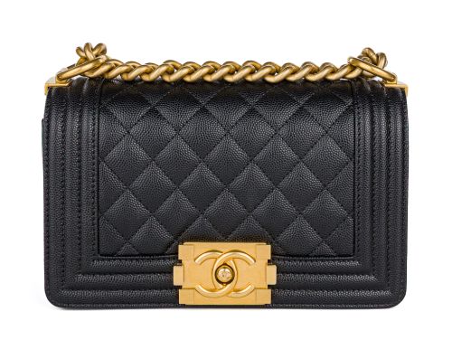 CHANEL BLACK CAVIAR SMALL BOY BAG