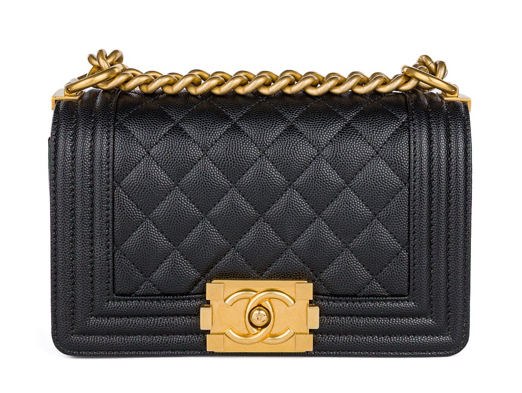 CHANEL BLACK CAVIAR SMALL BOY BAG