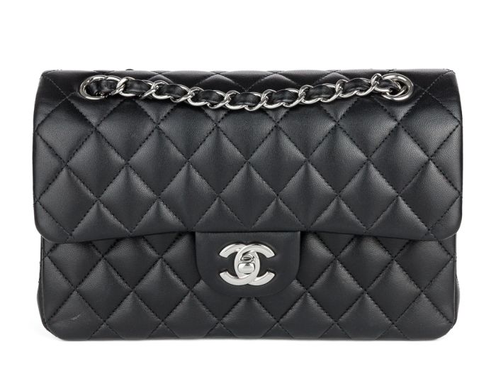 Chanel Black Lambskin Small Double Flap Bag (2)