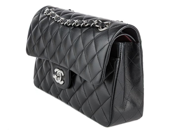 Chanel Black Lambskin Small Double Flap Bag - Image 2