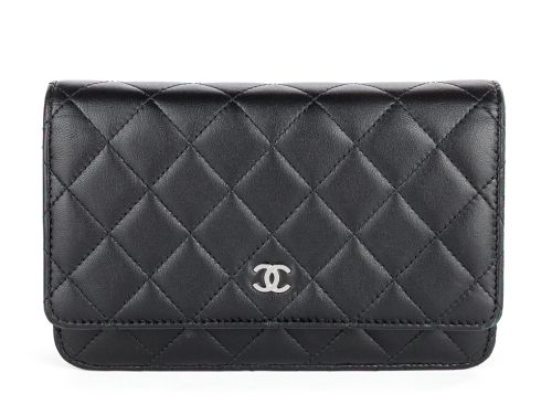 Chanel Black Leather Wallet on Chain