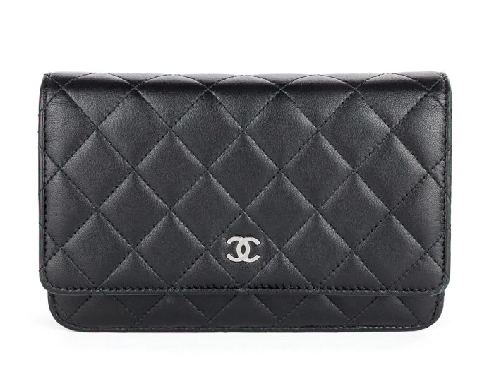 Chanel Black Leather Wallet on Chain