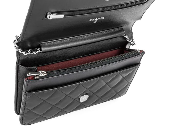 Chanel Black Leather Wallet on Chain - Image 5
