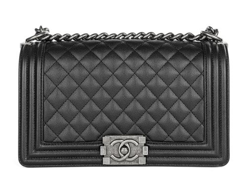 Chanel Boy Black Caviar Medium Single Flap Bag