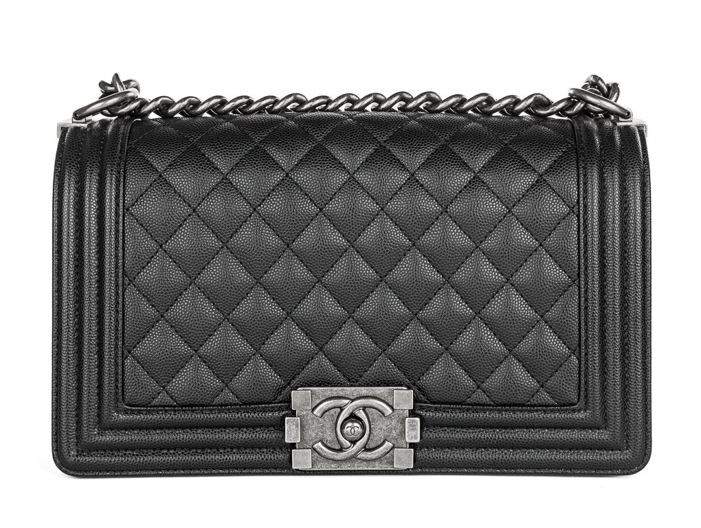 Chanel Boy Black Caviar Medium Single Flap Bag