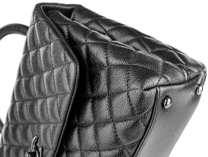 Chanel Caviar Black Coco Top Handle Flap Bag - Image 5