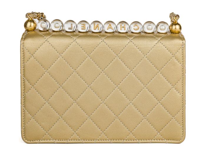 Chanel Gold Lambskin Chic Pearl Bag - Image 3
