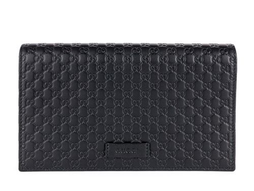 Gucci Black Micro Guccissima Wallet Crossbody Bag