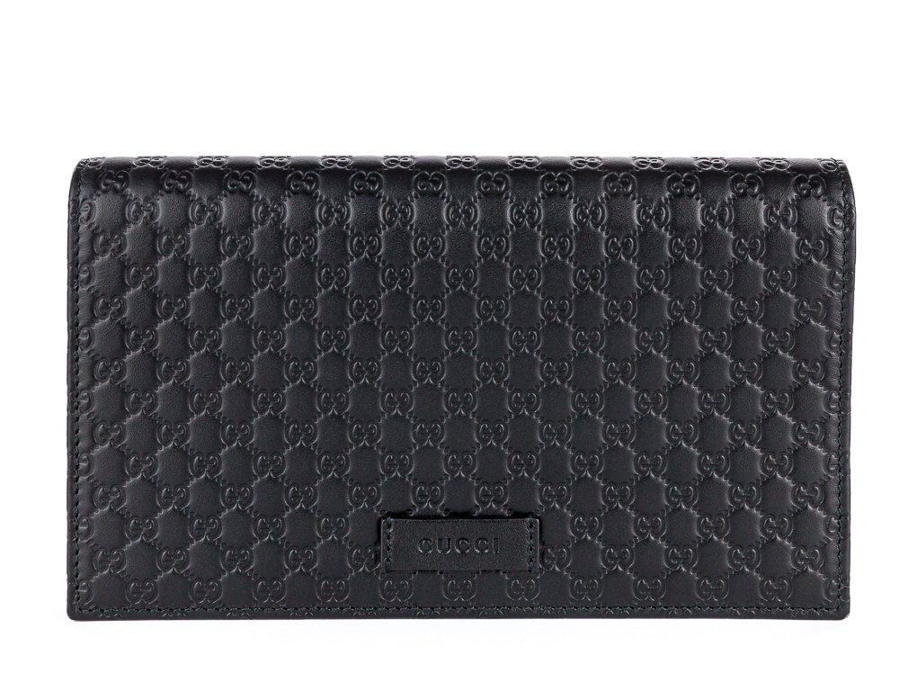 Gucci Black Micro Guccissima Wallet Crossbody Bag