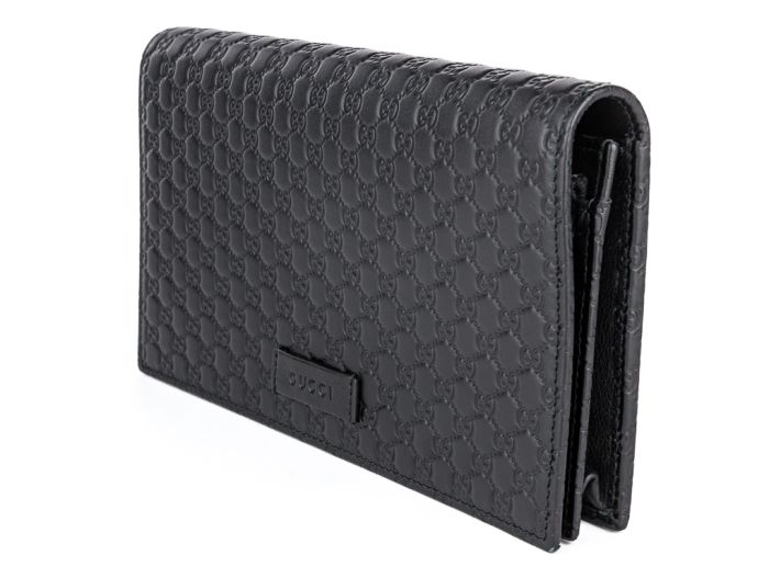 Gucci Black Micro Guccissima Wallet Crossbody Bag - Image 2